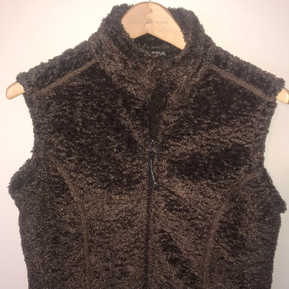 AVALANCHE Brown Fuzzy Polartec Vest Sz Large - Picture 3 of 6